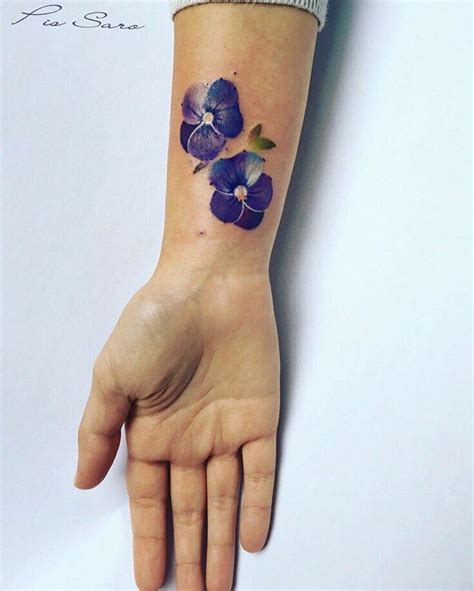 Image Result For Blue Violets Tattoos Watercolour Violet Flower