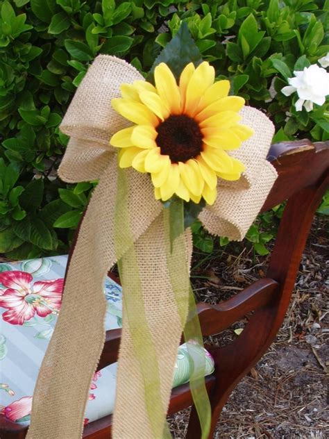 Our labor of love) (below left) another diy ribbon chair decoration idea for you to try! BURLAP and SUNFLOWER Pew Bows Set of 4 DIY Chair | Etsy in ...