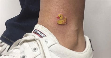 Rubber Duck Tattoo On The Ankle