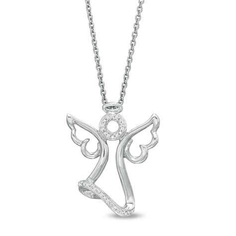 Diamond Accent Angel Pendant In Sterling Silver Zales