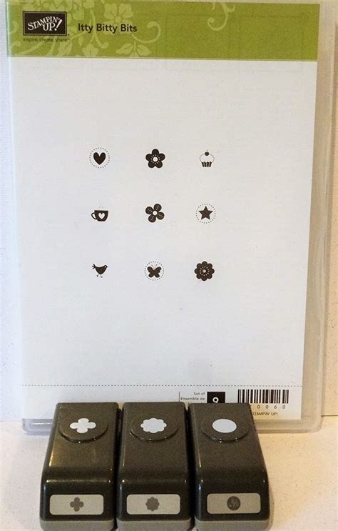Amazon Com Stampin Up Itty Bitty Bits Stamps And Itty Bitty Shapes Punch Pack Bundle Arts