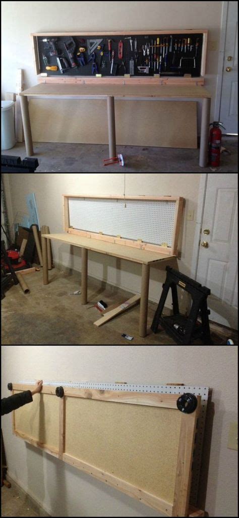 A Diy Wall Mounted Folding Workbench For A Great Diyer Folding