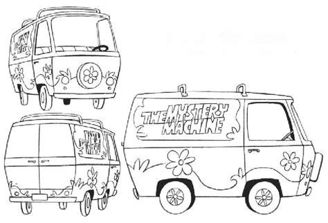 scooby doo mystery machine coloring pages free | Scooby doo coloring
