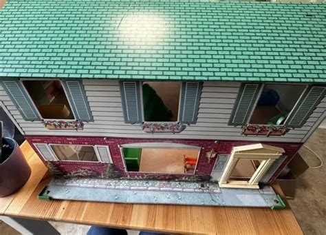 vintage wolverine town and country tin litho metal dollhouse 2 story 75 99 picclick