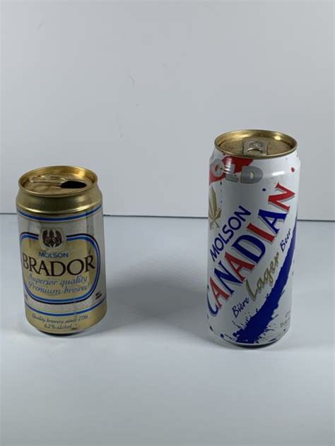 Vintage Beer Cans Flat Top Pull Tab Molson Brador And Moslon Canadian