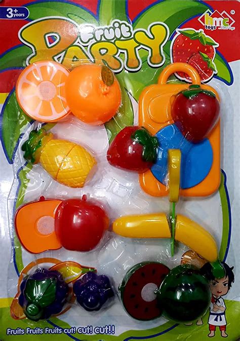 S S Traders Fruits And Vegetables Realistic Sliceable Fruits And Vegetables Cutting Play Toy Set