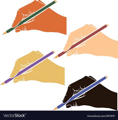 Writing Hands With Pencils Royalty Free Vector Image
