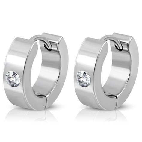 316l Silver Stainless Steel Clear Cz Earring Cuffs Non Tarnish For Your Art Or Jewelry Projects