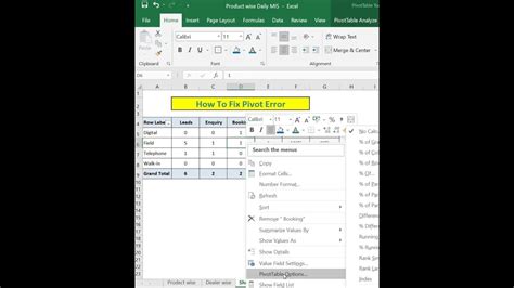 How To Fix Pivot Table Error Excel Tips Excelpivottable