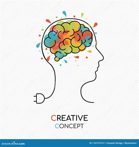 Creative Art Idea Concept Of Human Brain Stock Vector Illustration Of