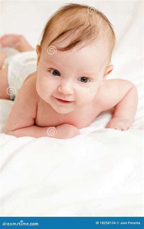 Cute Caucasian Baby Stock Photo Image Of Smile White 18258134