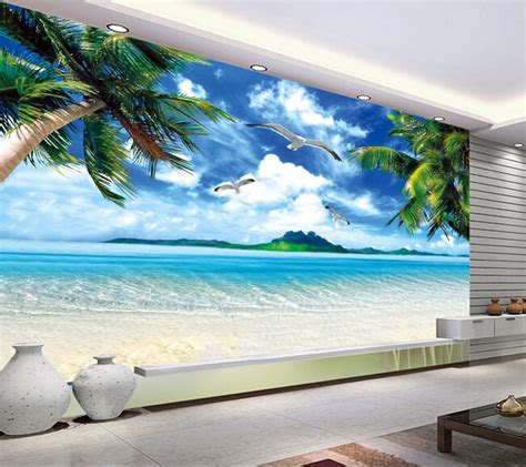 Custom Wall Mural Landscape Hawaii Beach Murals For The Living Room