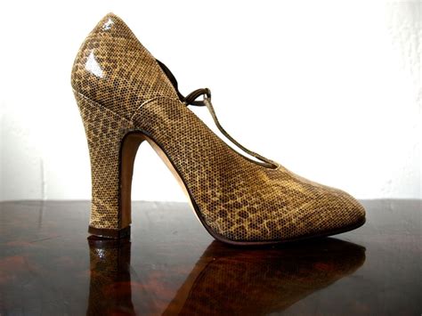 Modern Reptile Embossed Leather Pumps Mis Categorized As 1920s On