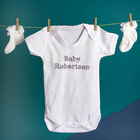 Personalised Baby Name Baby Grow By Snapdragon