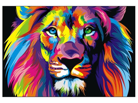 Our work ethics and policy. Colorful Lion Head Home Decor Canvas Print, choose your ...