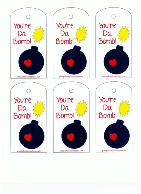 You're The Bomb Gift Tags Free Printable
