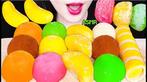 ASMR RAINBOW SNOW RICE CAKE ICE CREAM 무지개 찰떡 아이스크림 먹방 EATING SOUNDS 아이스크림 무지개