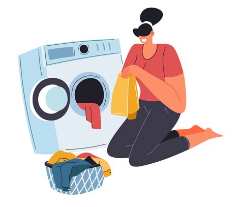 Woman Sorting Clothes For Washing Machine Cleaning 19485954 Vector Art At Vecteezy
