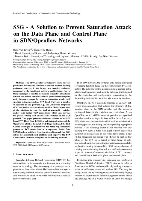 SSG - A solution to prevent saturation attack on the data plane and
