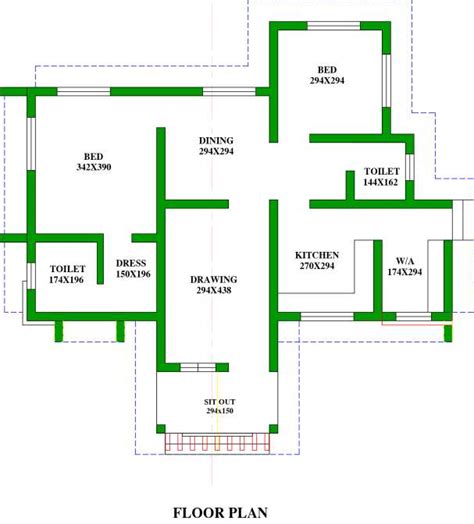 2 Bedroom Kerala House Free Plan For 14 Lakhs With 1028 Square Feet In