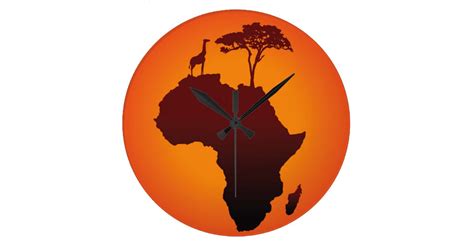African Safari Map Wall Clock
