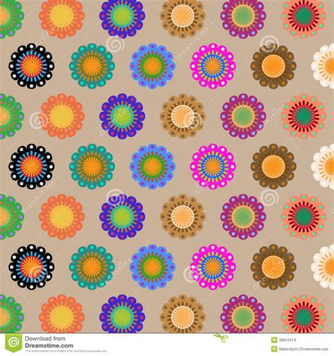 Create Seamless Folk Flower Pattern Stock Vector Illustration Of