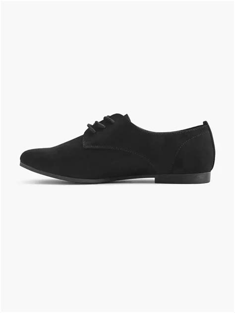 Graceland Ladies Black Faux Suede Lace Up Shoes In Black Deichmann
