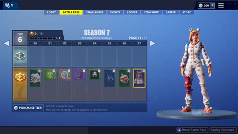 Fortnite Season 7 Battle Pass All 100 Tiers Skins And Unlocks