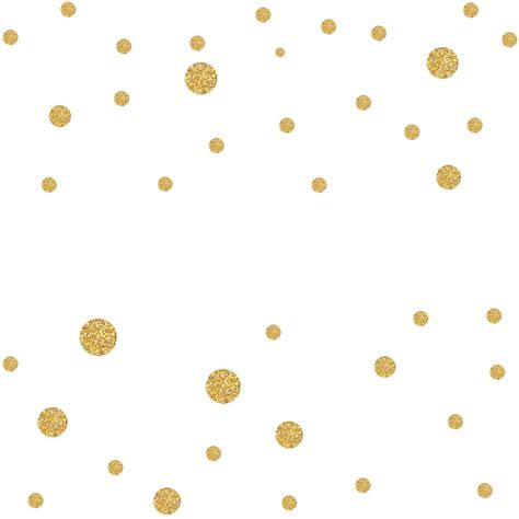 Abstract Gold Glitter Background With Polka Dot Confetti Isolated