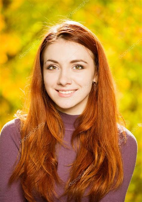 Smiling Redhead Woman Portrait Stock Photo By ©blazeofglory 54609039