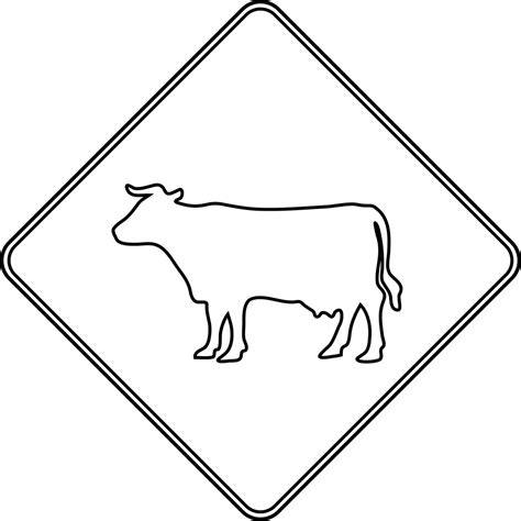 Cattle Crossing Outline Clipart Etc