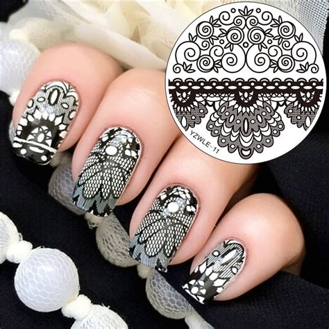 Lace Design Diy Nail Art Image Stamp Stamping Plates 55cm Round