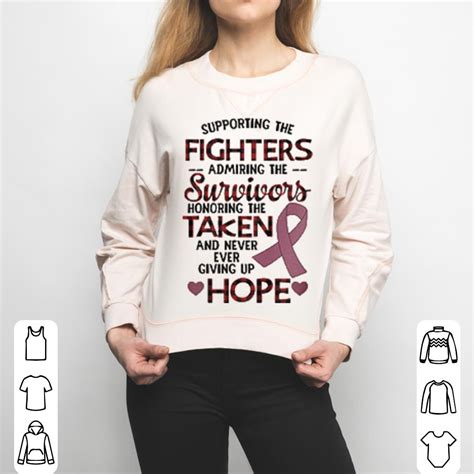 Supporting the fighters, admiring the survivors, honouring the taken, and never ever giving up hope, white ceramic mug, sublimation, 11oz kfrcreations 4.5 out of 5 stars (10) Breast Cancer Supporting the fighters admiring the survivors taken shirt, hoodie, sweater ...