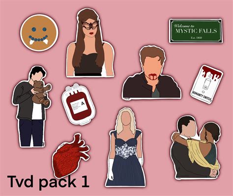 The Vampire Diaries Sticker Packs Tvd Sticker Pack Vampire Etsy