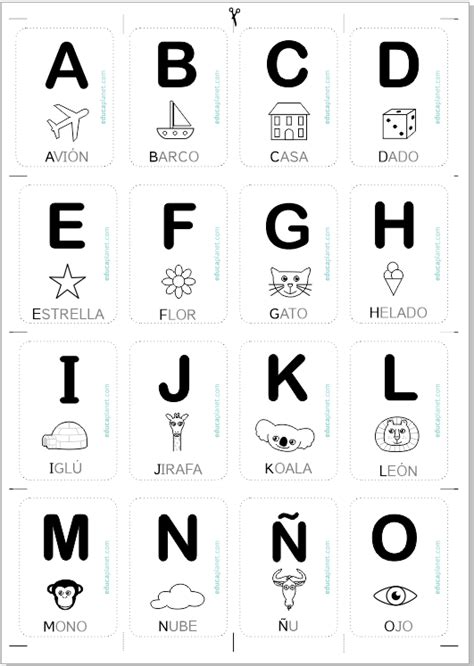tarjetas abecedario aprender  leer jugando  letras