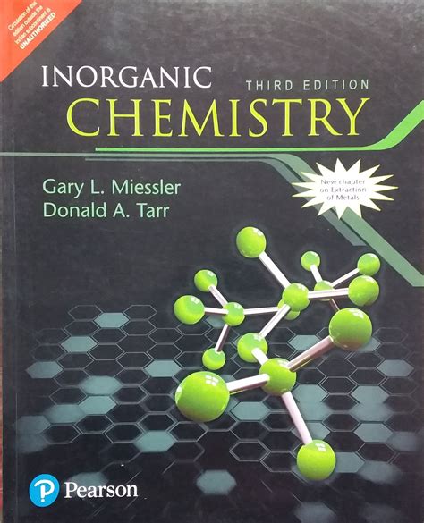 Inorganic Chemistry 3rd Edition By Gary L Miessler Donald A Tarr
