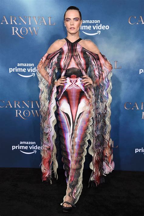 cara delevingne s ‘carnival row premiere dress looks like a butterfly stylecaster