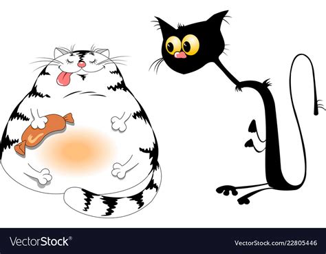 Fat And Hungry Cat Royalty Free Vector Image Vectorstock