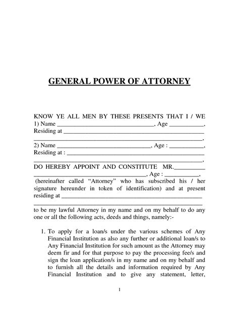 Letter Of Attorney Free Printable Documents