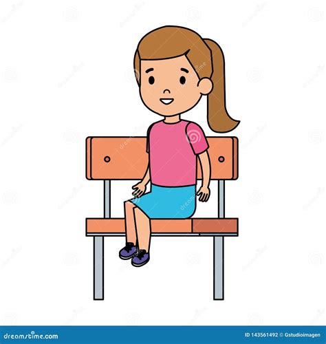 Cute Little Boy Sitting In Schoolchair Stock Vector Illustration Of