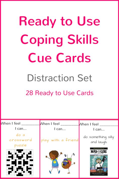 Ready To Use Coping Skills Cue Cards Distraction Set Coping Skills