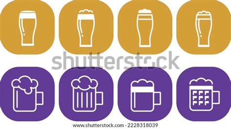 set beer icons tall glass beer stock vector royalty free 2228318039 shutterstock