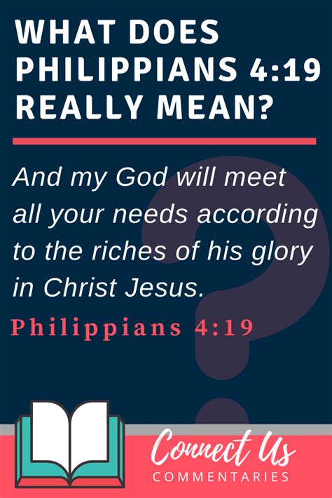 Philippians 419 Meaning Of And My God Will Meet All Your Needs Connectus