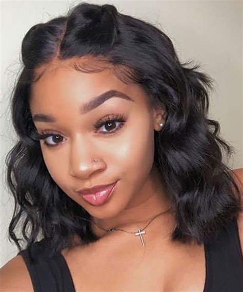 Brazilian Body Wave Short Bob Lace Front Human Hair Wigs For Women