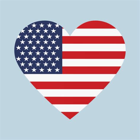 Heart Shaped American Flag Illustrations Royalty Free Vector Graphics