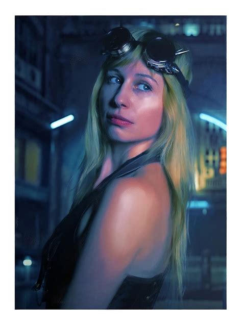 Steampunk Fantasy Scifi Sci Fi Futuristic Neon Glow Portrait