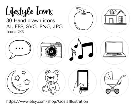 Lifestyle Vector Icons Set Eps Ai Png Svg Logo Element Everyday
