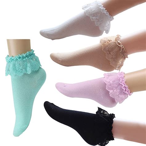 Fashion Sexy Vintage Lace Ruffle Frilly Ankle Socks Ladies Princess Girl T Ebay