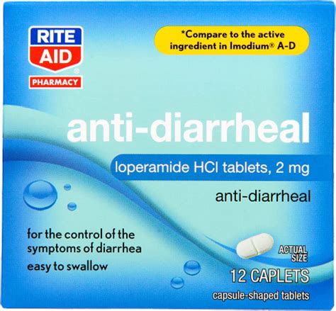Buy Rite Aid Anti Diarrheal Caplets 12 Count 2 Mg Loperamide