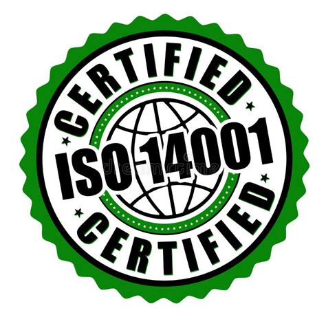 Certified Iso 14001 Label Or Sticker Stock Vector Illustration Of